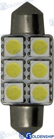 BULB FESTOON 6LED 1,3W 10/30V 15,9*37MM GS10540