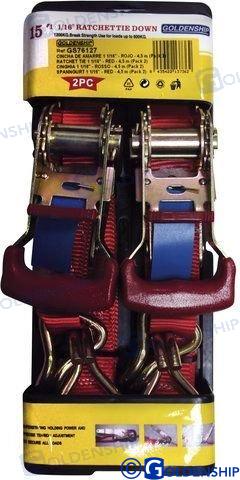 RATCHET TIE 1 1/16" - RED - 4,5 M (2) GS76127