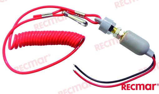KILL SWITCH GRAY CAP W/COIL LANYARD REC40992