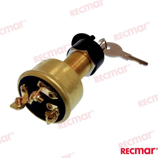IGNITION STARTER SWITCH BRASS 3T-3POS W/ REC41010