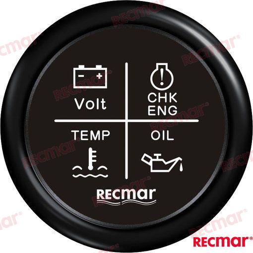 ΟΡΓΑΝΟ ALARM 4 LED 12V/24V ΜΑΥΡΟ RECKY79202