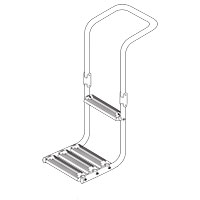 Σκάλα Bυθιζόμενη-Πλατφόρμα, Inox 316, Μ865xΠ325mm