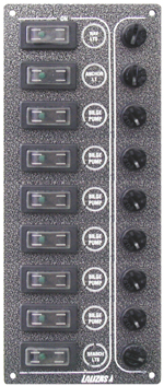 Πίνακας ελέγχου ''Sp9 Ultra'', 9 στεγανοί διακόπτες, Inox 316, ανθρακί, 12/24V