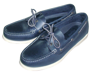 Deck shoes ''Skipper'', μπλε δέρμα/άσπρη σόλα No.37