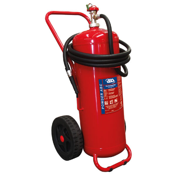 Πυροσβεστήρας Tροχήλατος,Ξηράς Κόνεως 50kg,Πεπιεσμένος,με Σωλήνα & Ακροφύσιο,SOLAS/MED(EN,FR,ES,PT)
