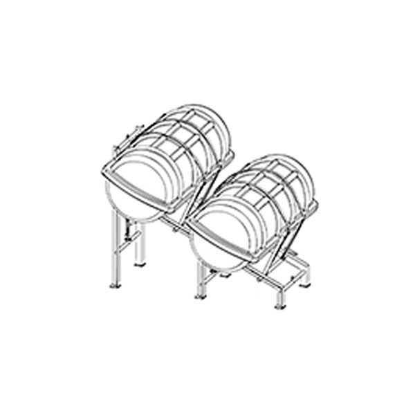 Tilting Double Rack For 2 Liferafts With ''Gate'' Releasing Dev.-Galvanized Steel