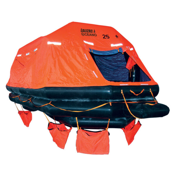 LALIZAS Liferaft SOLAS OCEANO, Ρίψεως Αυτόματα Ανορθούμενου Τύπου, 100 ατομ. κάνιστρο(A)