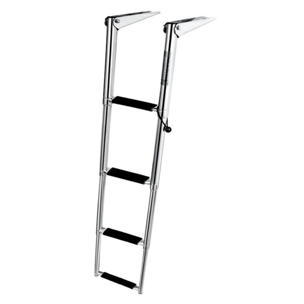 Σκάλα Πτυσσόμενη, 4 σκαλιά, Inox 316, Μ1145xΠ395xΚεντρ.Π178mm, με Στενό Σκελετό