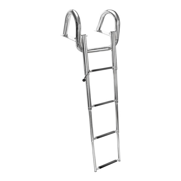 Σκάλα Πτυσσόμενη με Κουπαστή, 4 Σκαλιά, Inox 316, Μ1145xΠ385mm