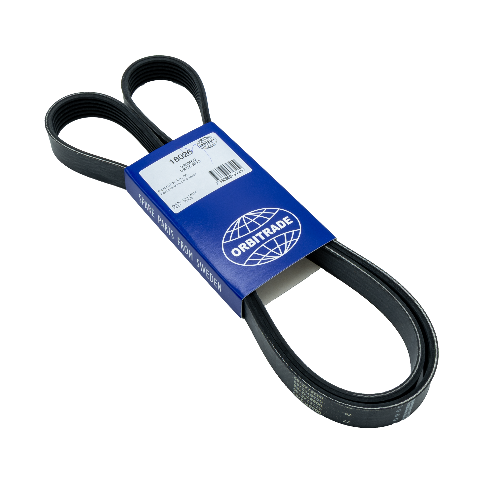 Drive belt, Multi-V D4, D6 for compressor FRG18026